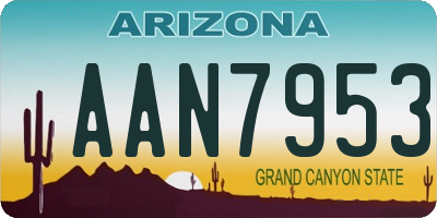 AZ license plate AAN7953