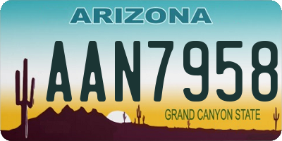 AZ license plate AAN7958