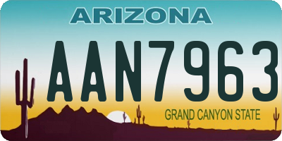 AZ license plate AAN7963