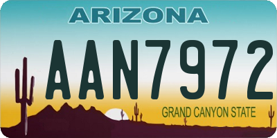 AZ license plate AAN7972