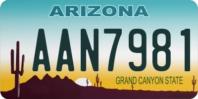 AZ license plate AAN7981