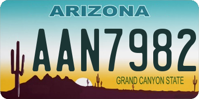 AZ license plate AAN7982