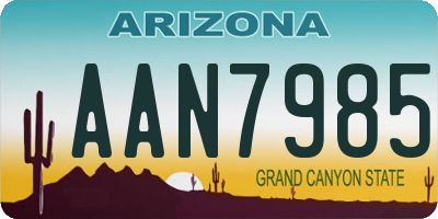 AZ license plate AAN7985
