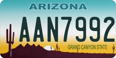 AZ license plate AAN7992
