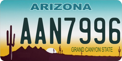 AZ license plate AAN7996