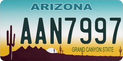 AZ license plate AAN7997