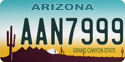 AZ license plate AAN7999