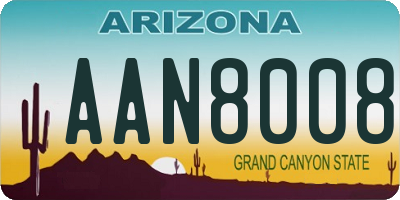 AZ license plate AAN8008