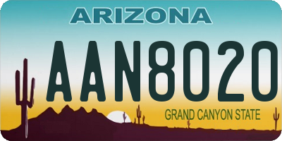 AZ license plate AAN8020