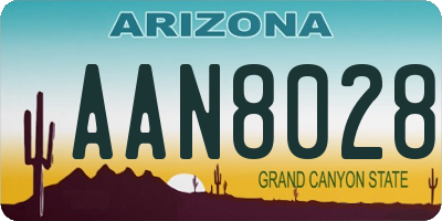 AZ license plate AAN8028