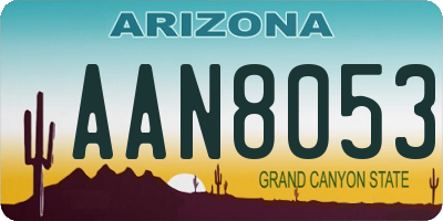 AZ license plate AAN8053