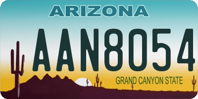 AZ license plate AAN8054