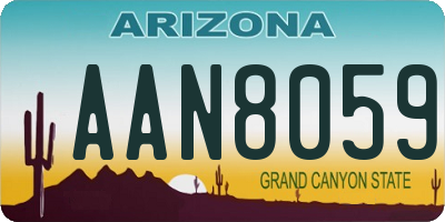 AZ license plate AAN8059