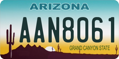 AZ license plate AAN8061