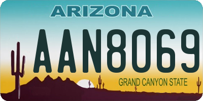 AZ license plate AAN8069