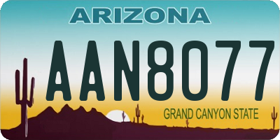 AZ license plate AAN8077