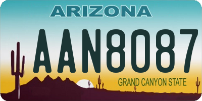 AZ license plate AAN8087