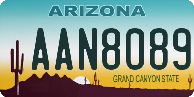 AZ license plate AAN8089