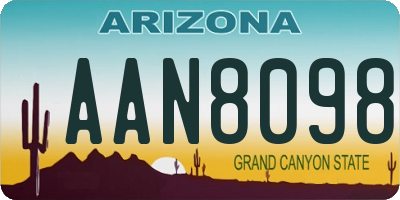 AZ license plate AAN8098
