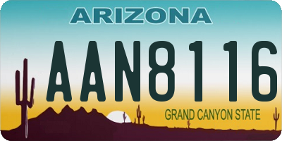 AZ license plate AAN8116