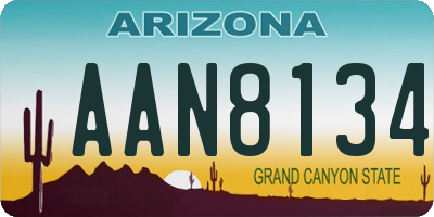 AZ license plate AAN8134