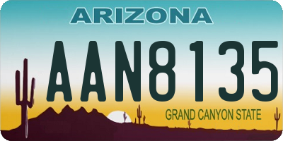 AZ license plate AAN8135