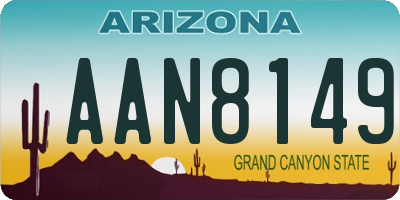 AZ license plate AAN8149