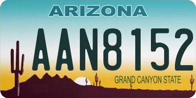 AZ license plate AAN8152