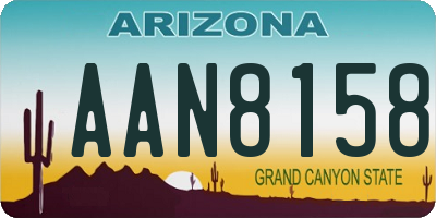 AZ license plate AAN8158