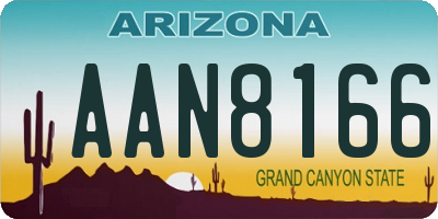 AZ license plate AAN8166