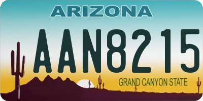 AZ license plate AAN8215
