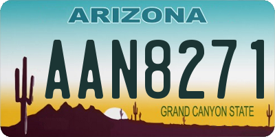 AZ license plate AAN8271