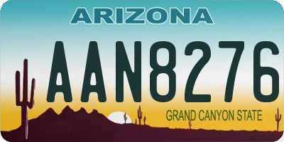 AZ license plate AAN8276