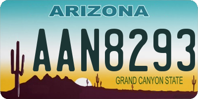 AZ license plate AAN8293