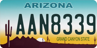 AZ license plate AAN8339