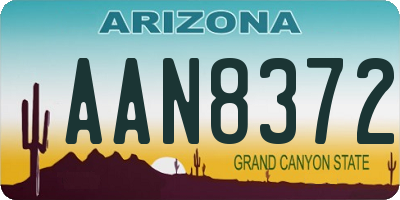 AZ license plate AAN8372