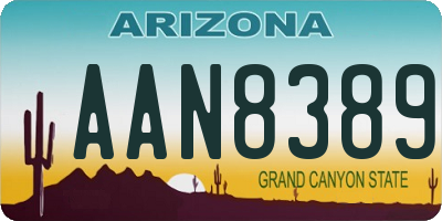 AZ license plate AAN8389