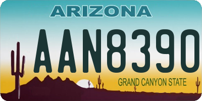 AZ license plate AAN8390