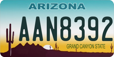 AZ license plate AAN8392
