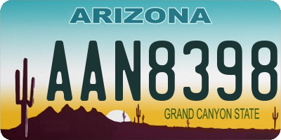 AZ license plate AAN8398