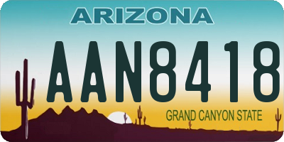 AZ license plate AAN8418