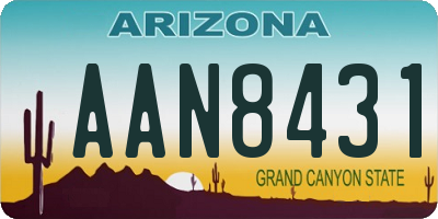AZ license plate AAN8431