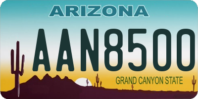 AZ license plate AAN8500