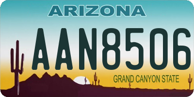 AZ license plate AAN8506