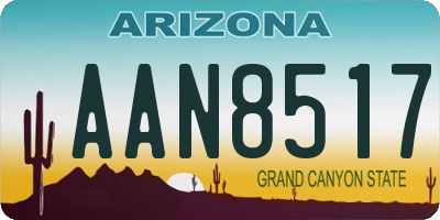 AZ license plate AAN8517