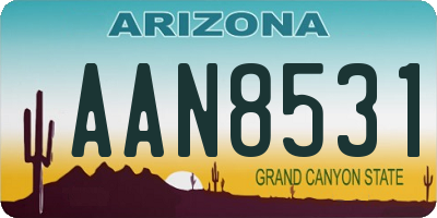 AZ license plate AAN8531