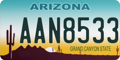 AZ license plate AAN8533