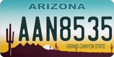 AZ license plate AAN8535