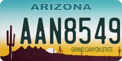 AZ license plate AAN8549