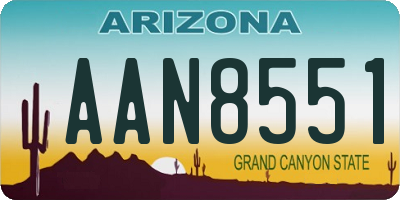 AZ license plate AAN8551